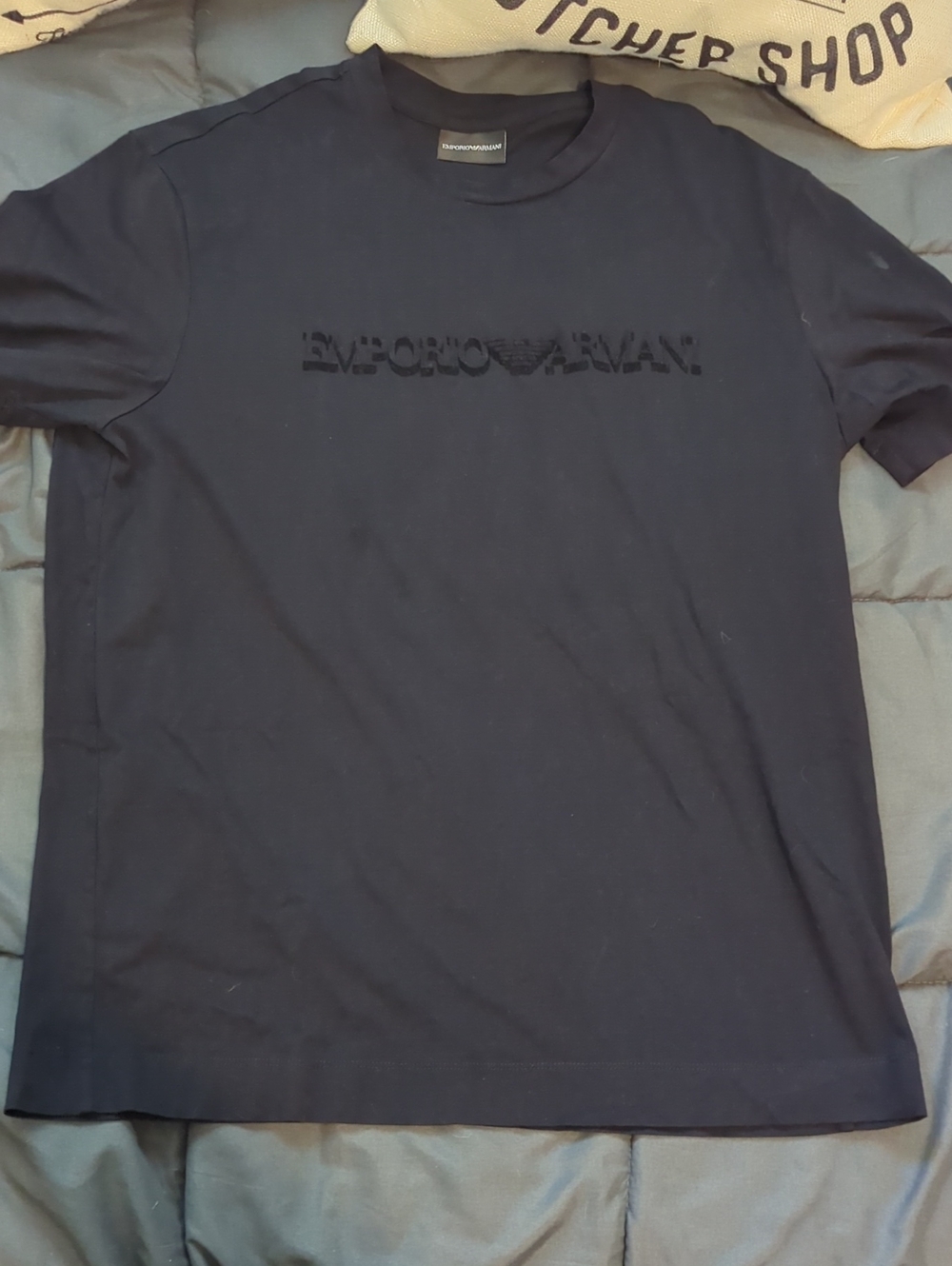 Emporio Armani Black Logo Short-Sleeve Crew Tee Size M